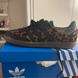 Adidas Samba OG W Black with Leopard Print Sneakers